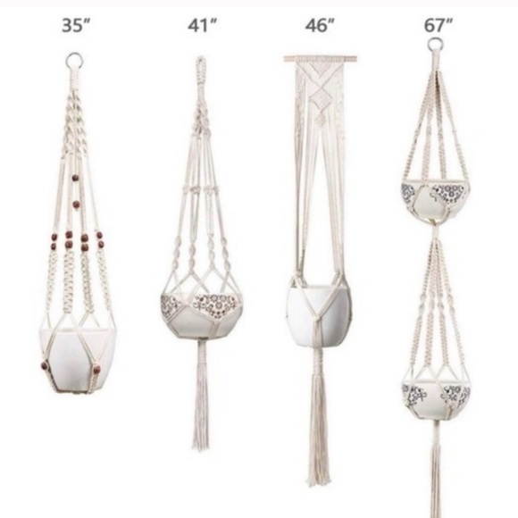 Set of 4 Macrame Plant Hangers - Picture 4 of 4